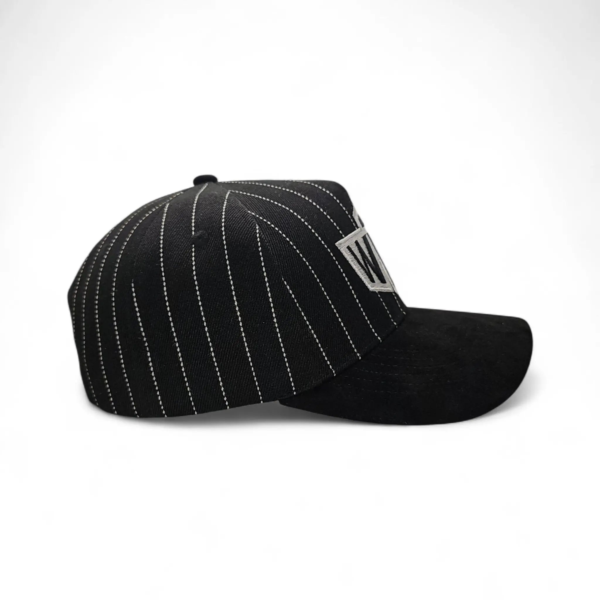 win baseball hat  black stripped