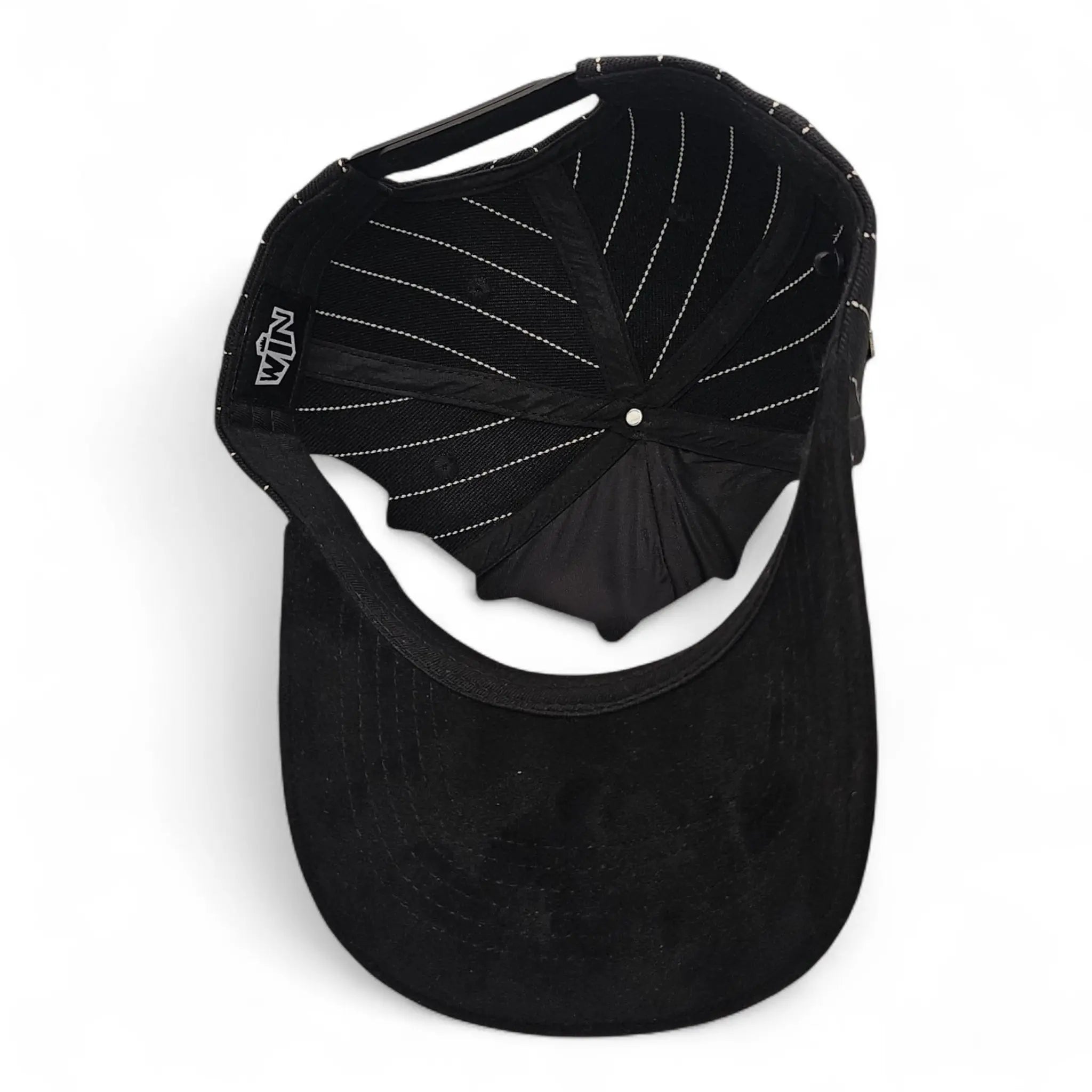 win baseball hat  black stripped