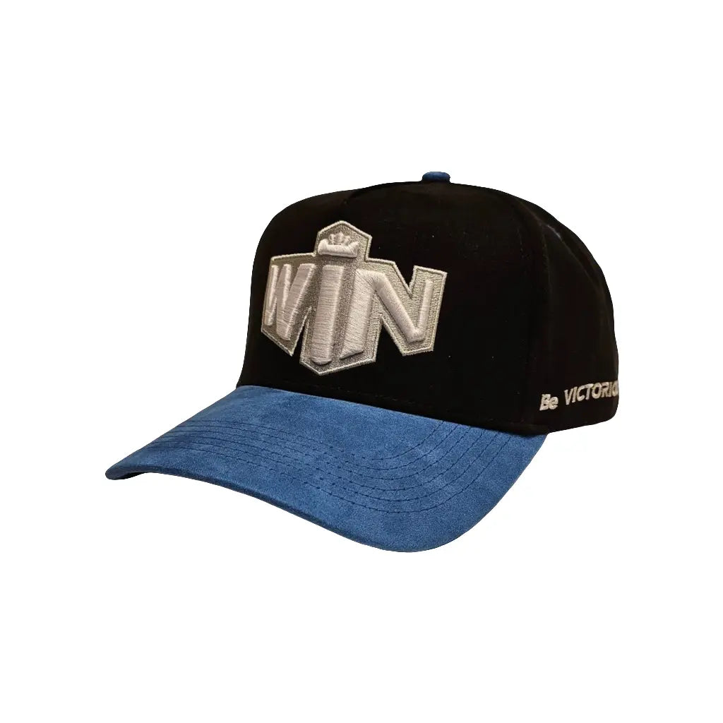 Win Baseball Hat - Black and Blue WIN