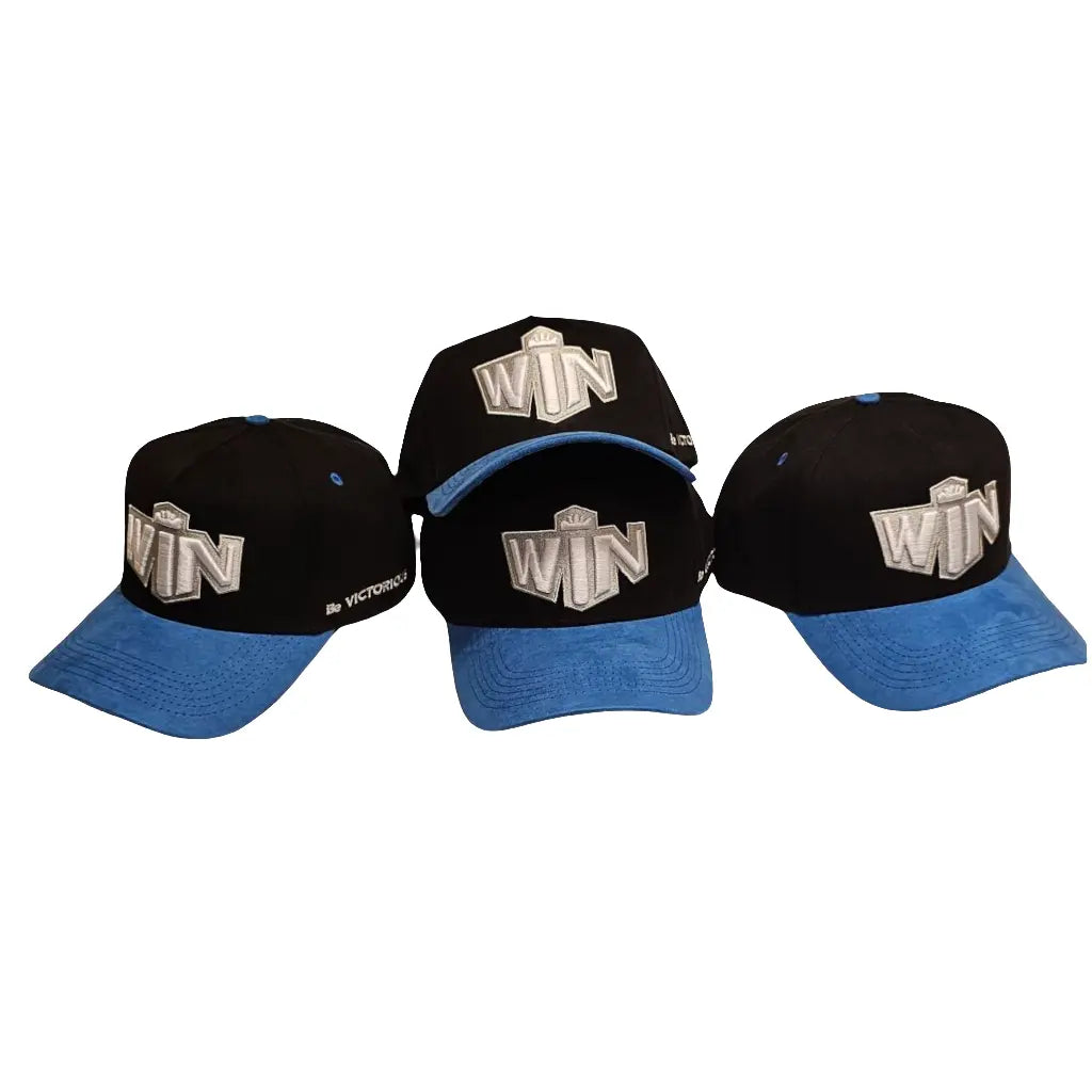 Win Baseball Hat - Black and Blue WIN