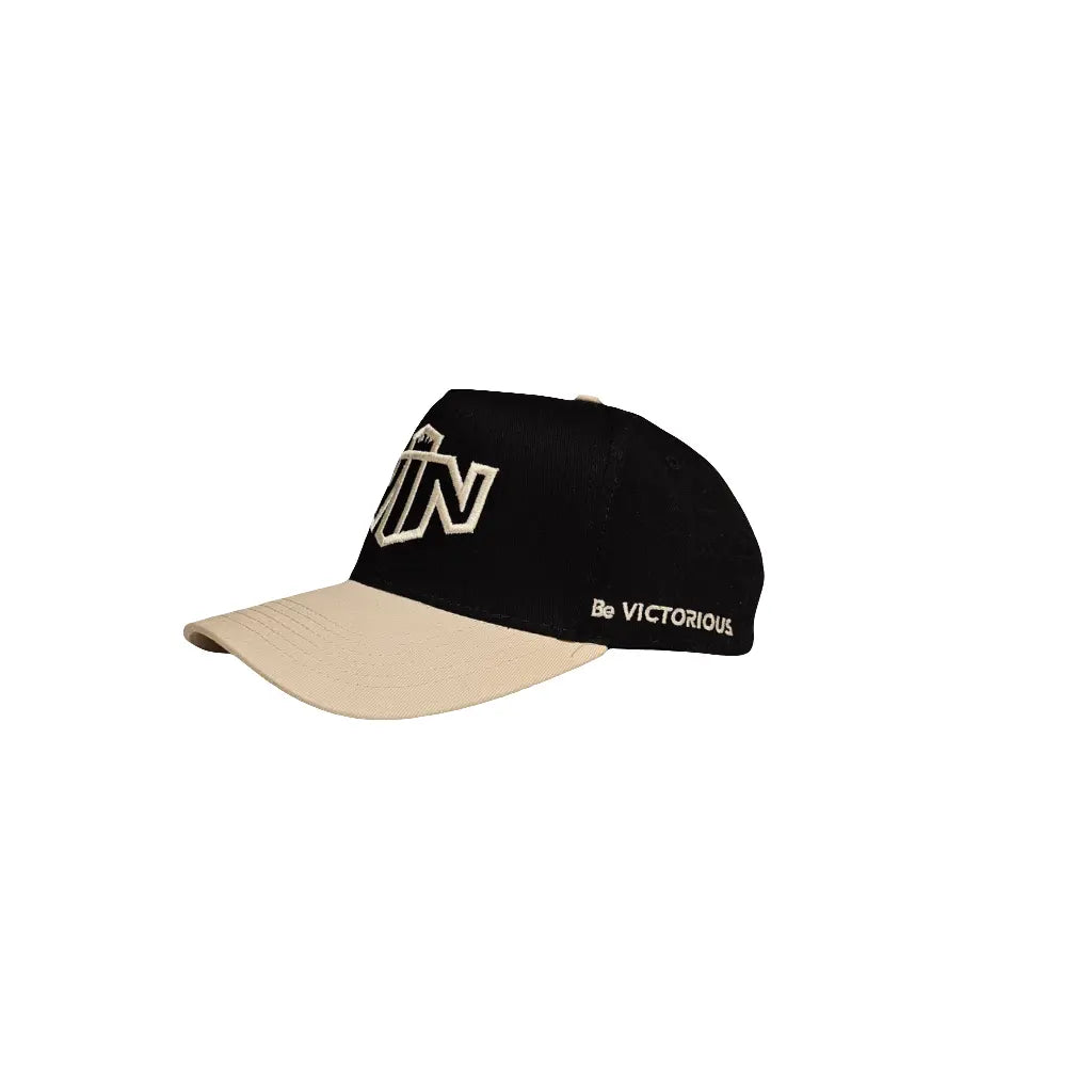 WIN Baseball Hat - Black and Cream WIN