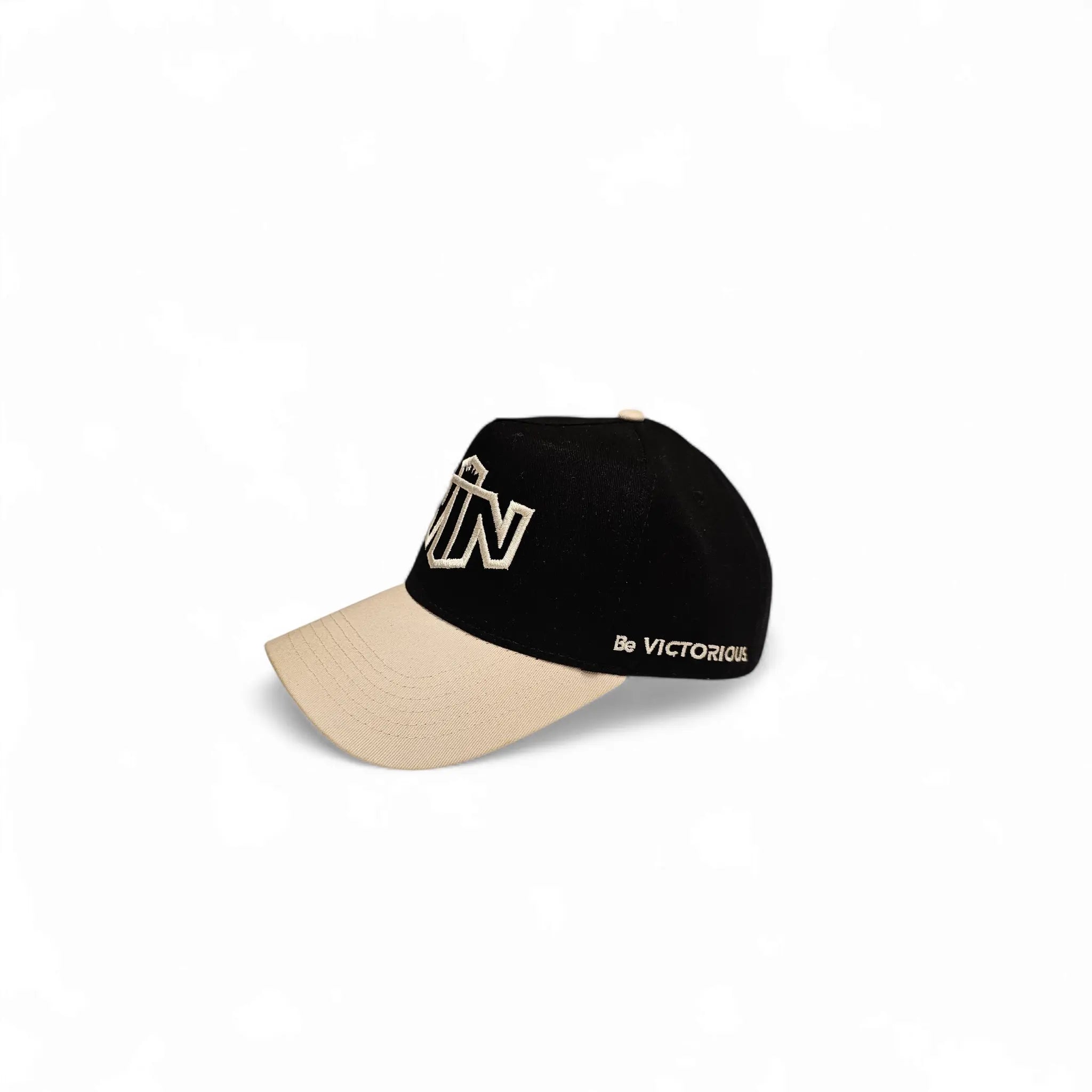 WIN Baseball Hat - Black and Cream WIN