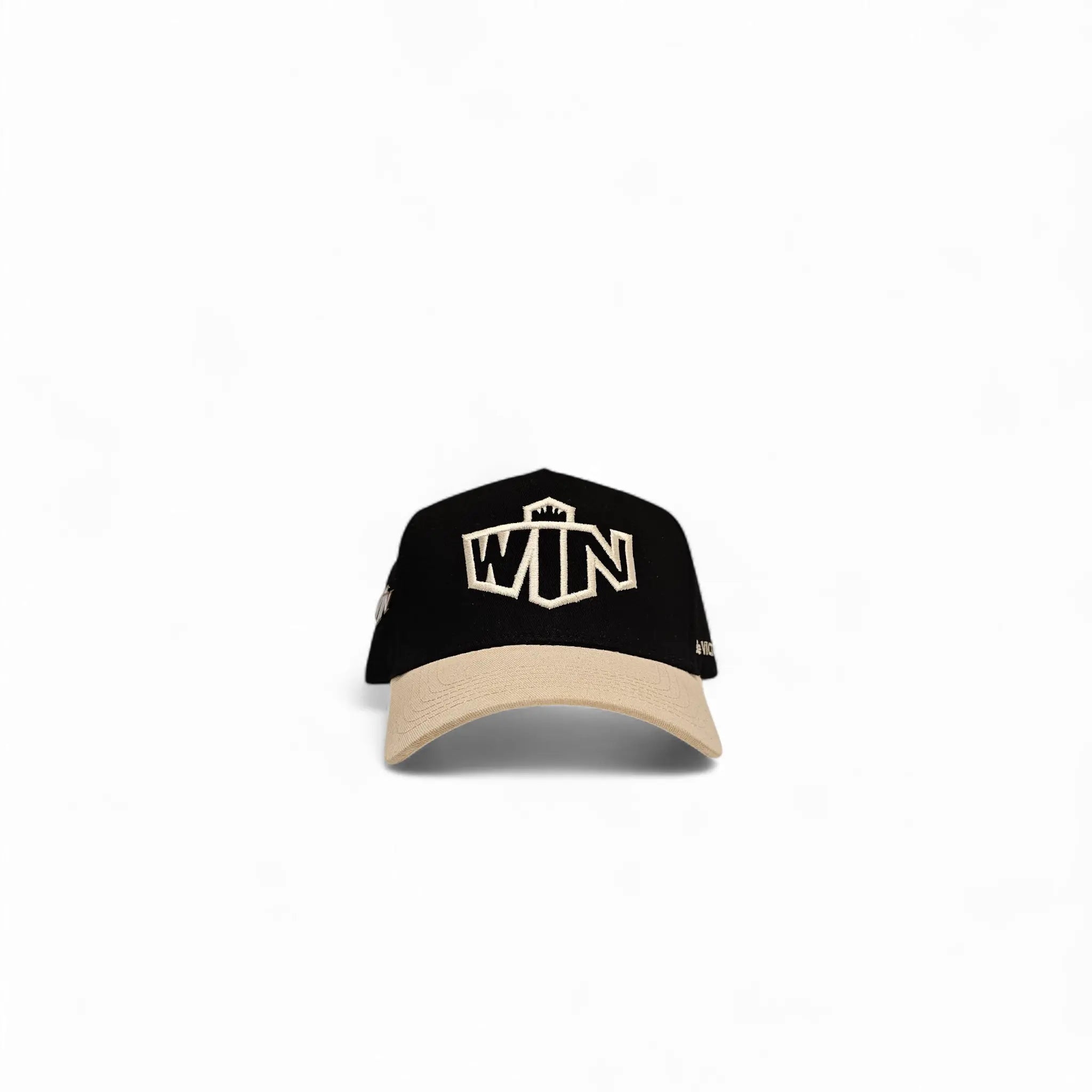 WIN Baseball Hat - Black and Cream WIN