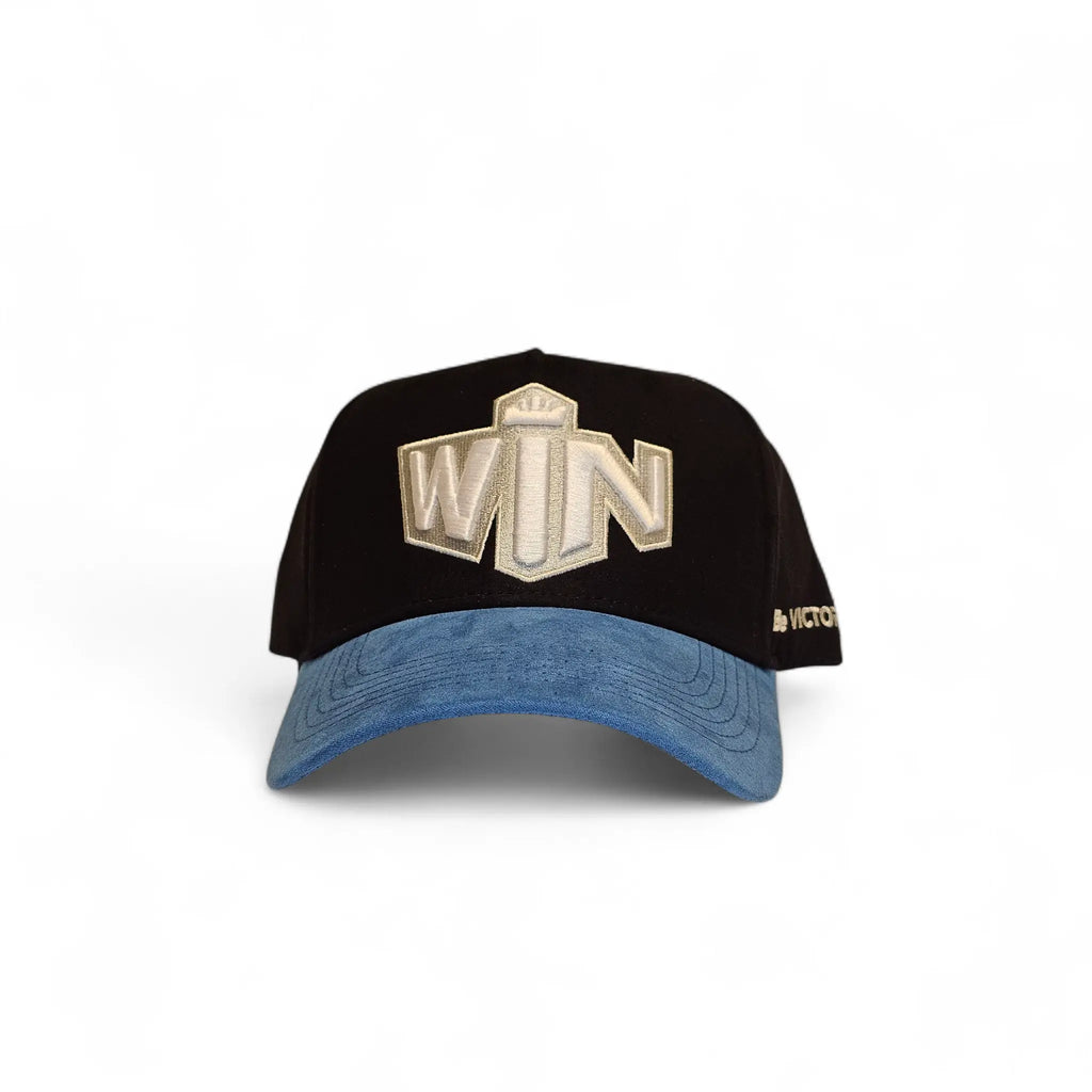 Win Baseball Hat - Black and Blue