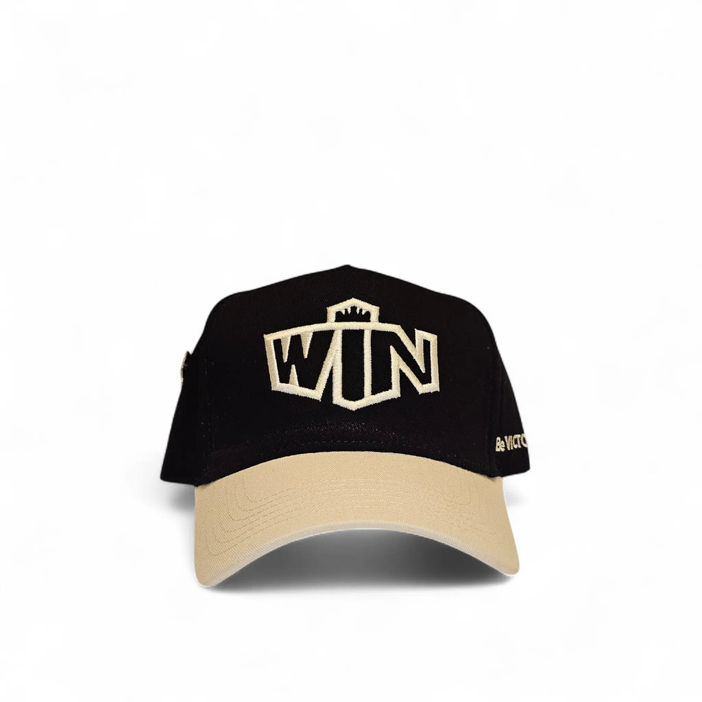 WIN Baseball Hat - Black and Cream
