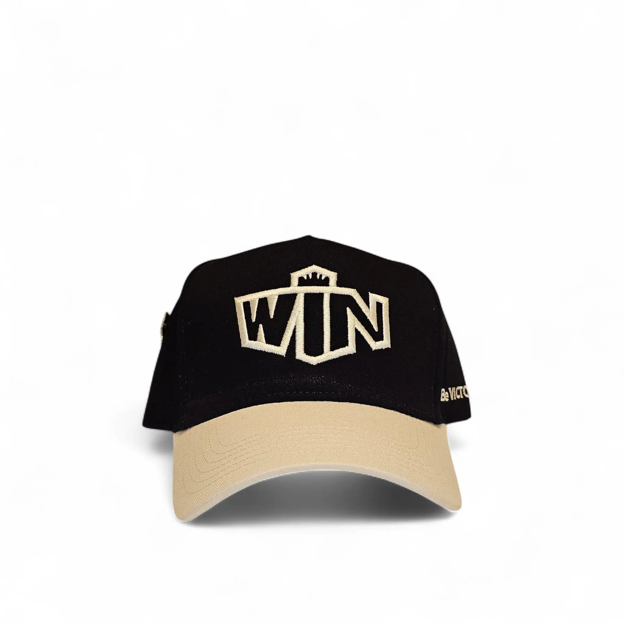 WIN Baseball Hat - Black and Cream