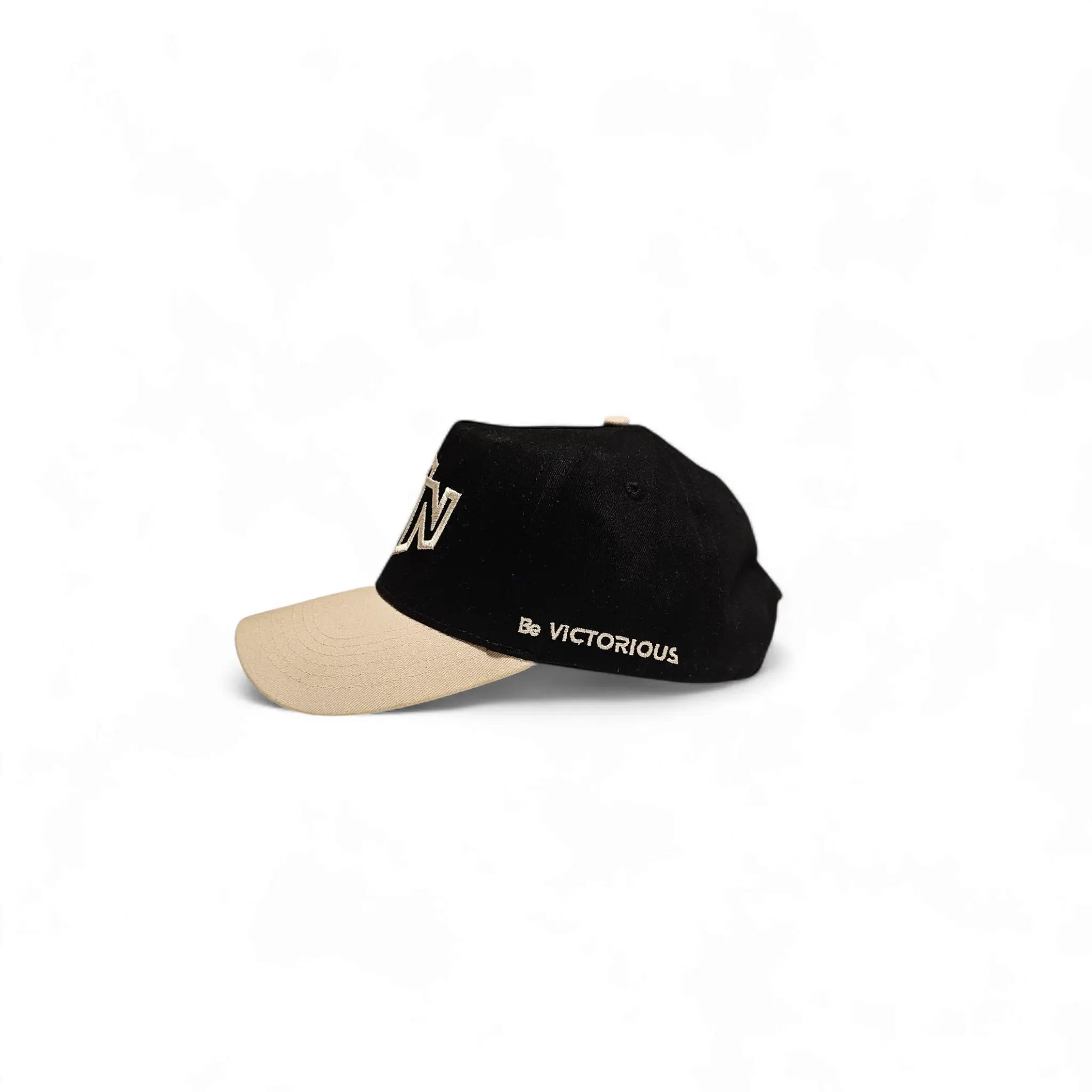 WIN Baseball Hat - Black and Cream WIN